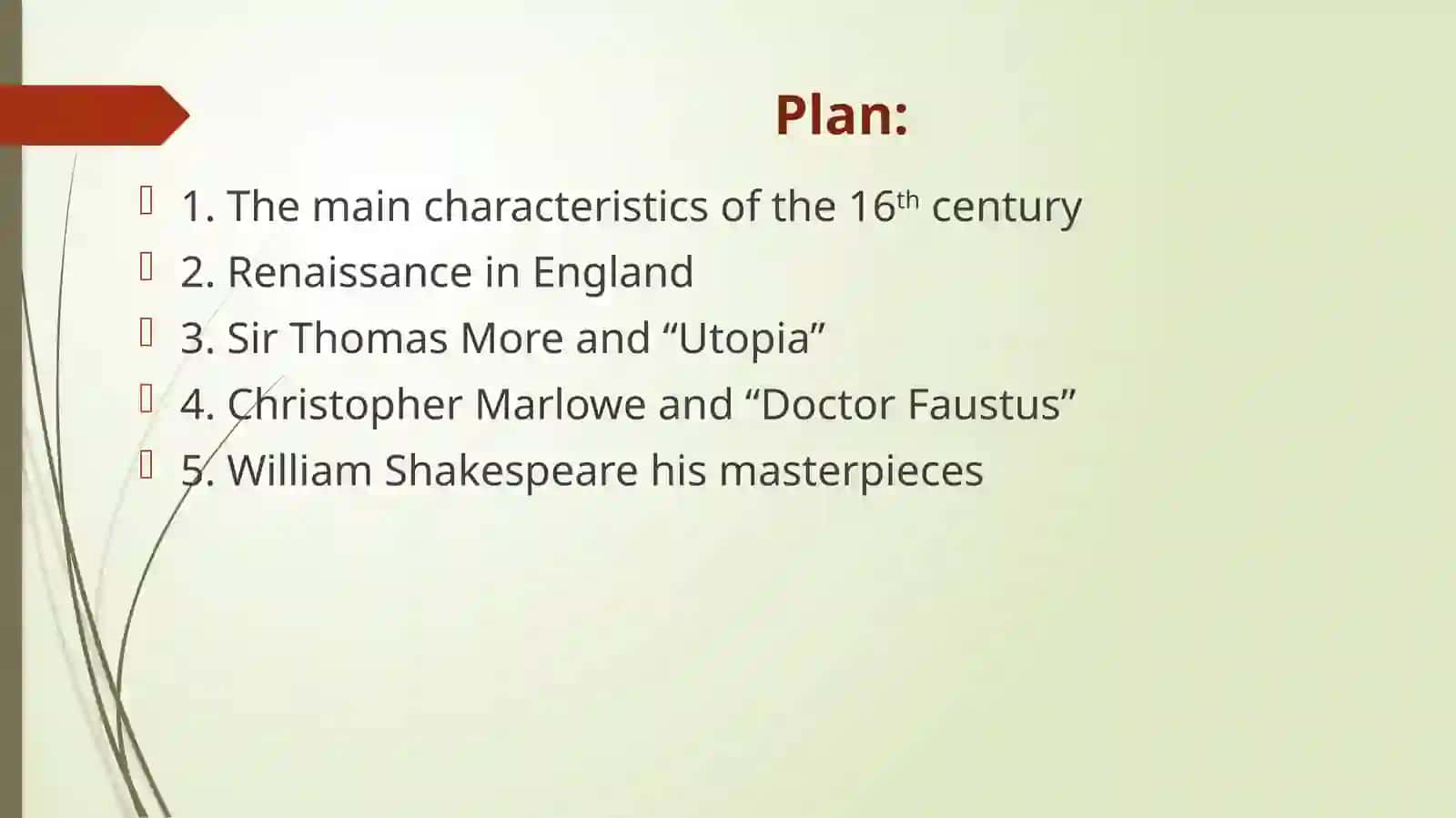 Renaissance in British Literature 2