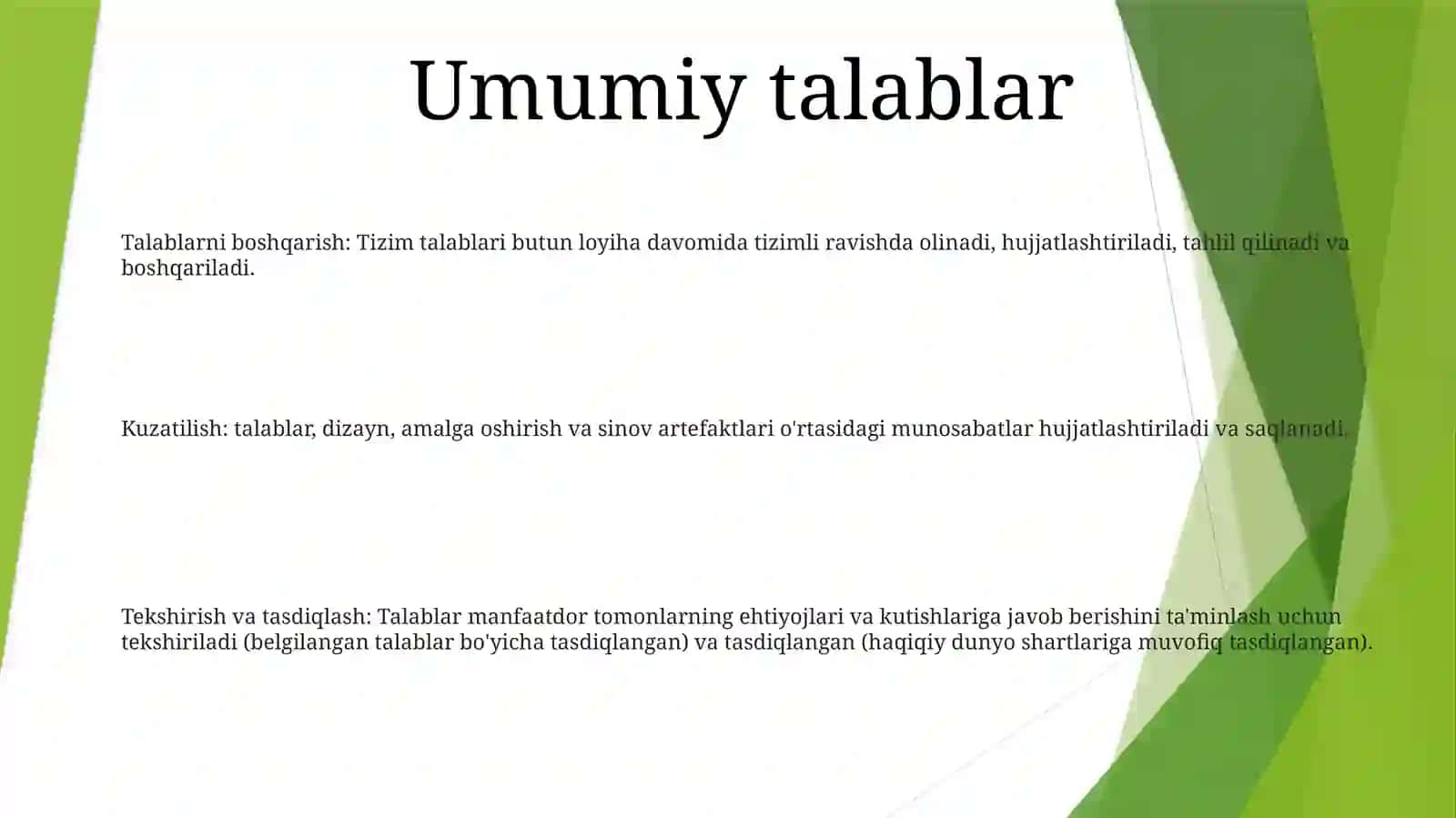 Sifatni Boshqarish Tizimiga Talablar 2