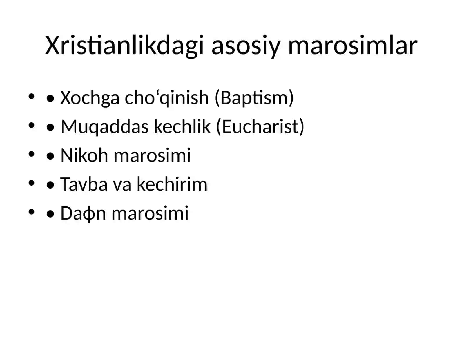 Xristianlik marosimlari 2