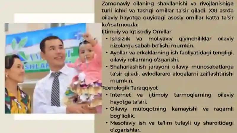 XXI asr oilasi konseptsityasining asosiy mazmuni. 2