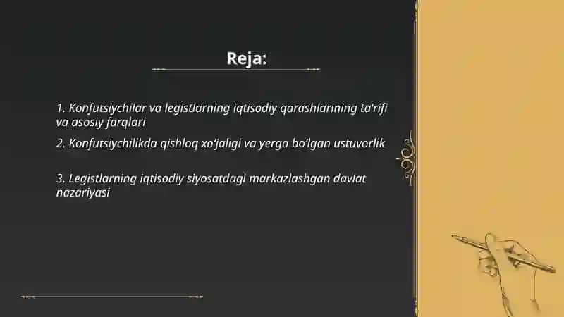 Konfutsiychilar va legistlarning iqtisodiy ta’limoti 2