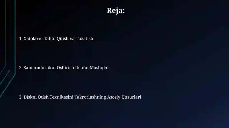 Disk uloqtirish texnikasini takrorlash 2