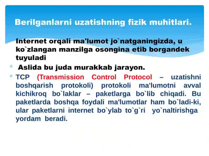 Berilganlarni uzatish usullari 2
