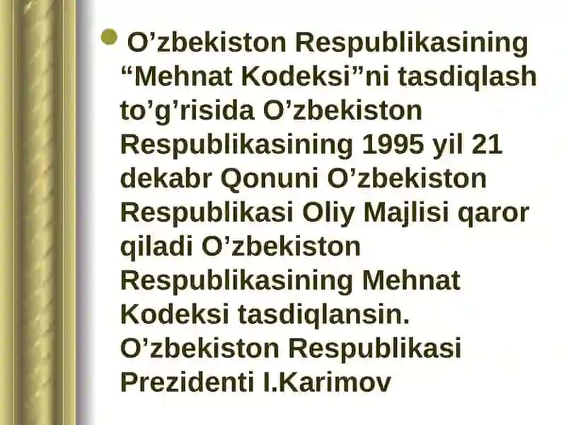 Mehnat muhofazasi kursi 2