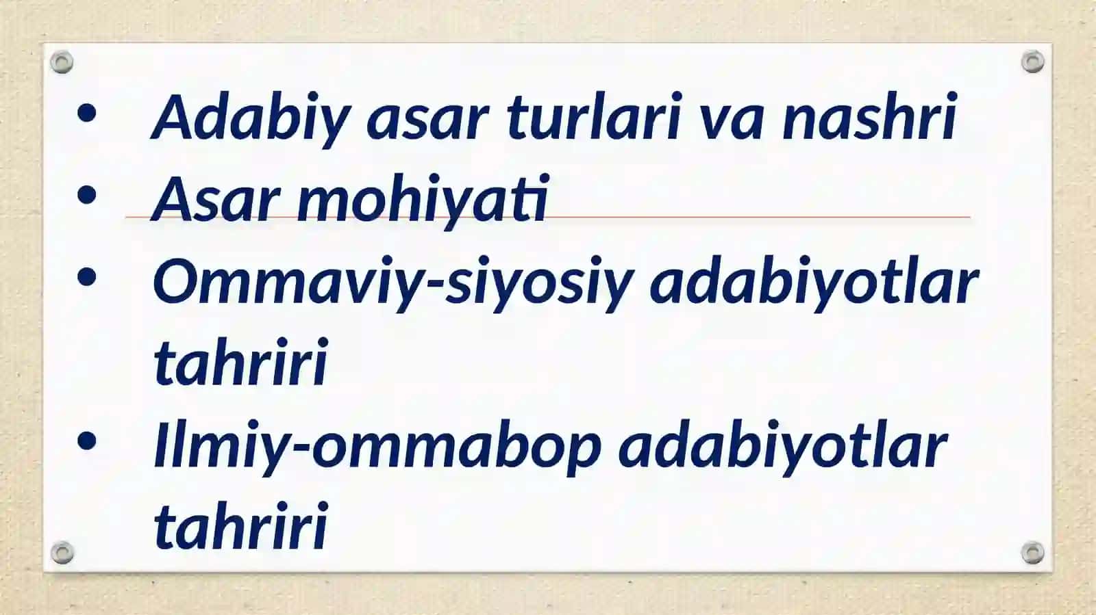 Adabiyot ayrim turlari tahriri 2