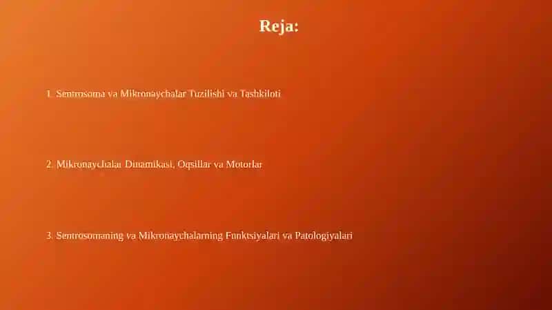 Sentrosoma va Mikronaychalar Tuzilishi 2