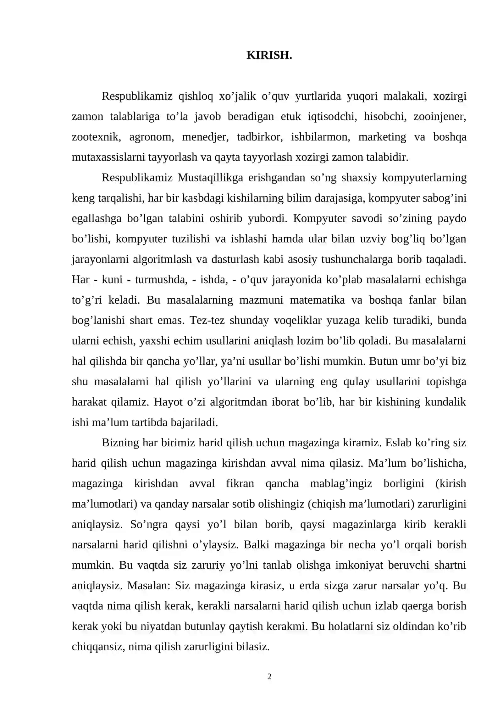 Algoritmni tavsiflash usullari 2