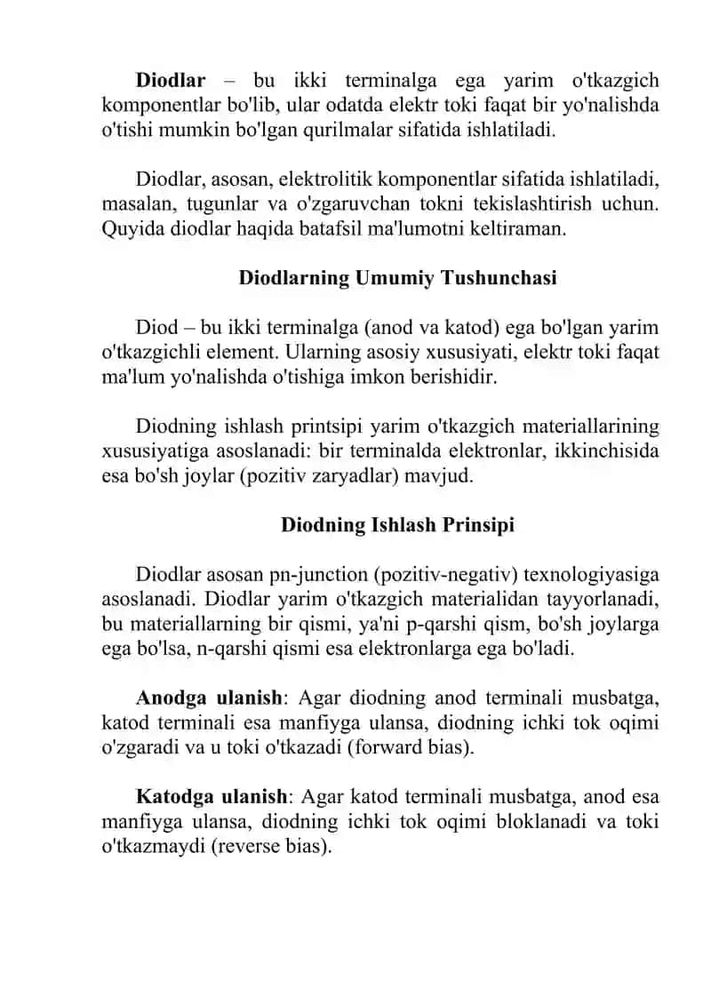 Mustaqil ish "Diodlar" 2