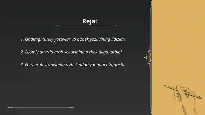 O'zbek yozuvlari tarixidan 2