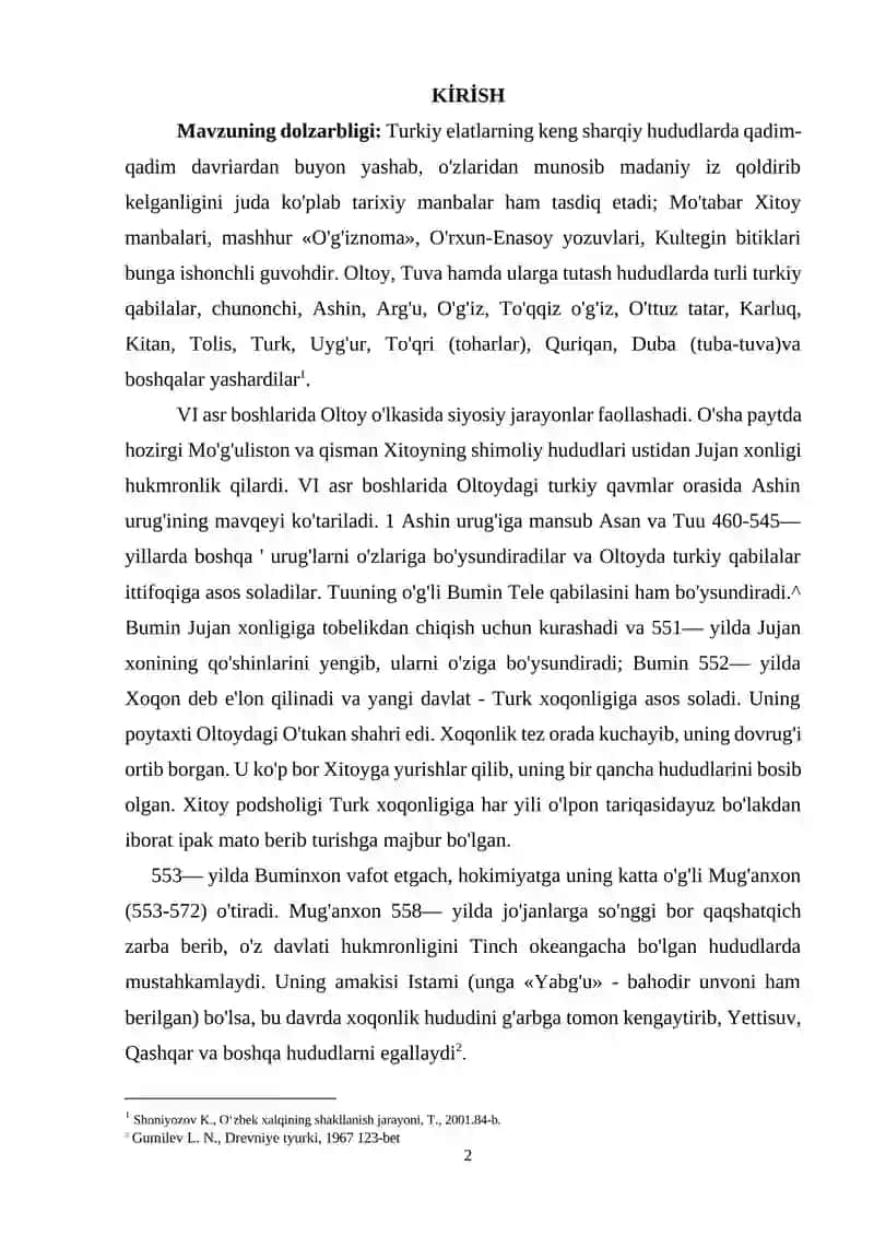 O'RTA OSIYODA XALQLARINI TURK XOQONLIGI DAVRIDA 2