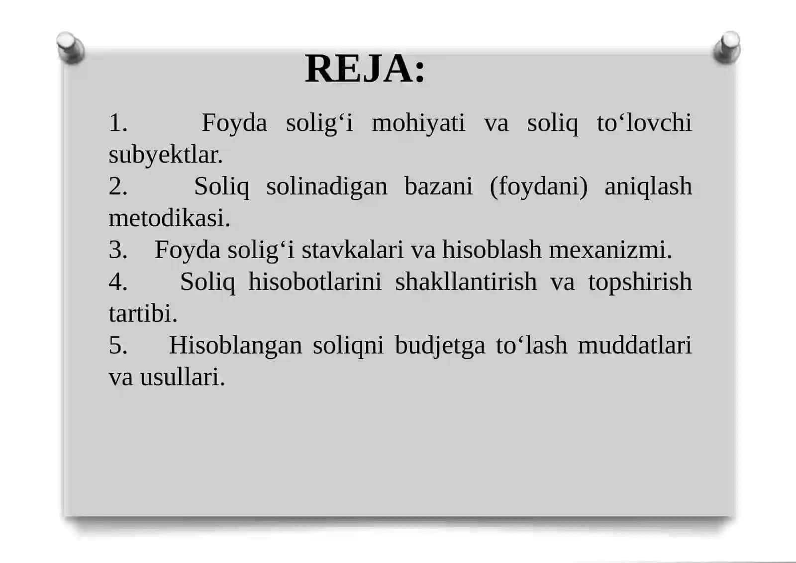 Foyda solig'ini hisoblash va budjetga to'lash tartibi 2
