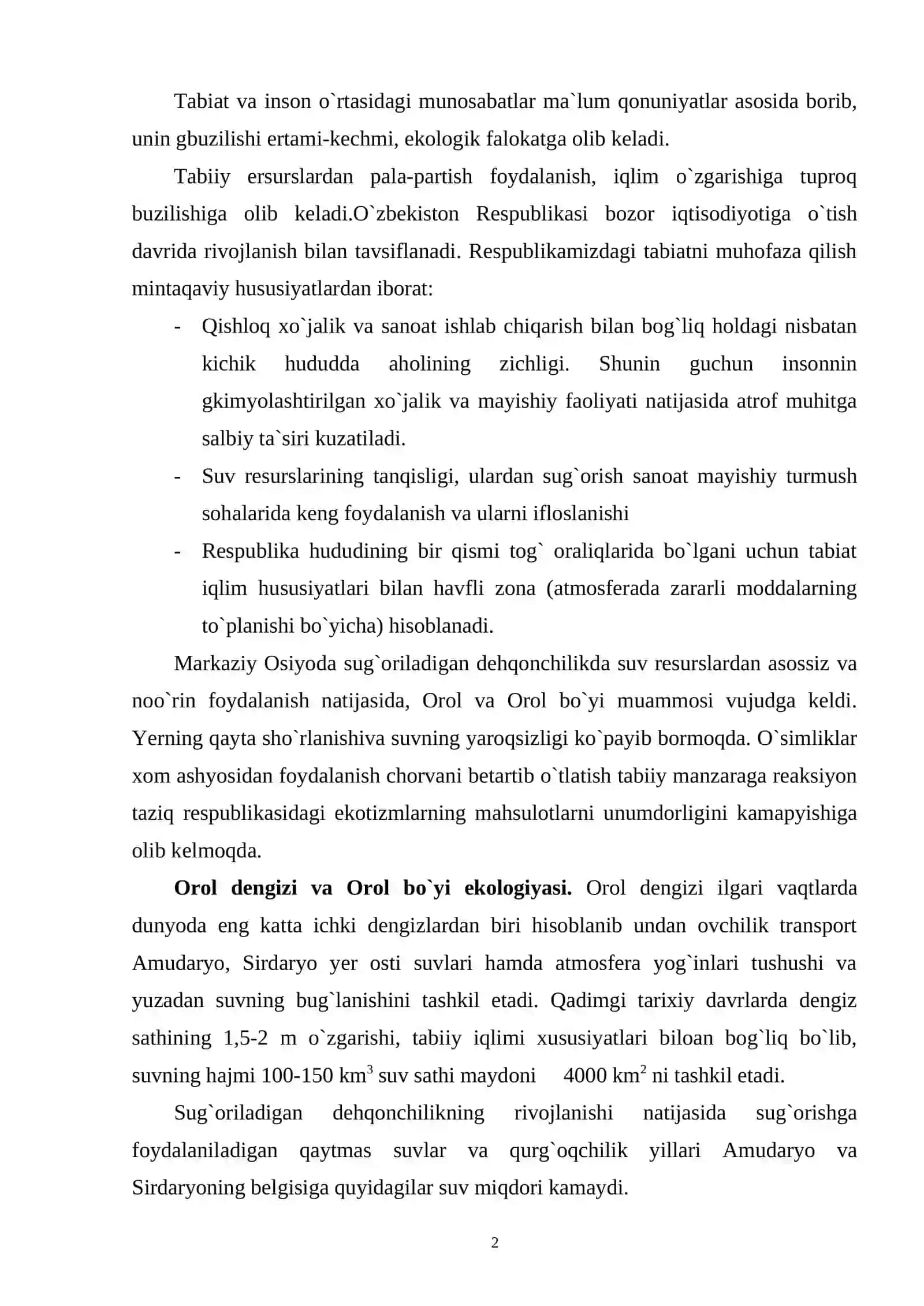 OROL BO`YI MUAMMOLARI 2