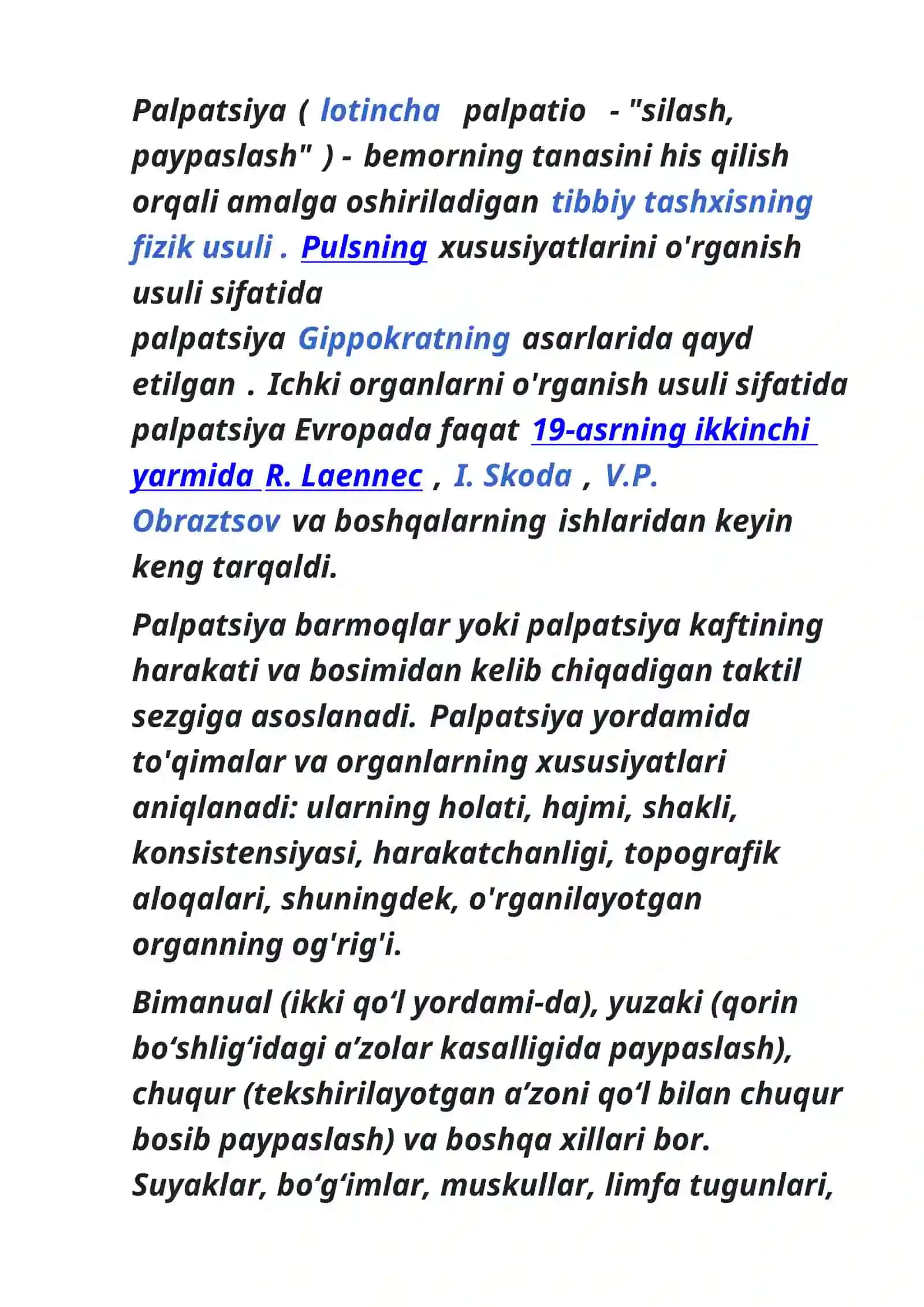 Amaliy ko’nikmalarni topshirish: qorinning yuza palpatsiyasi 2