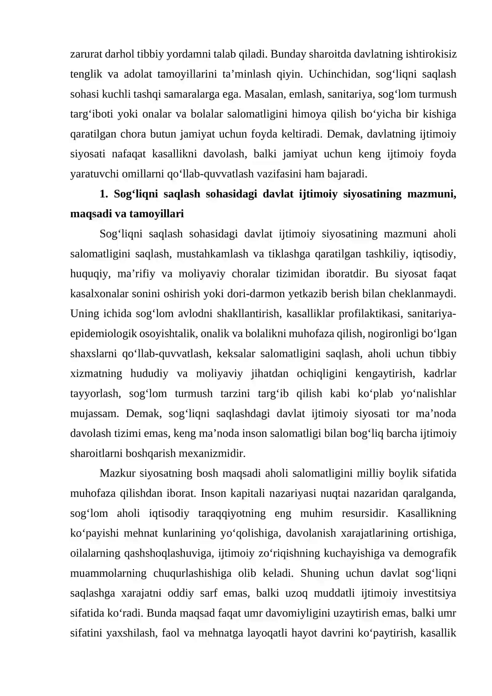 Sog‘liqni saqlash sohasidagi davlatning ijtimoiy siyosati 2