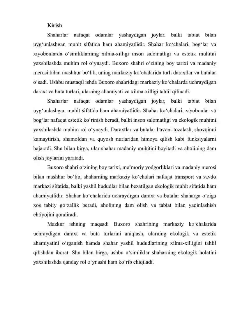 Daraxtlar va Buta Turlarning Xilma-Xilligi 2