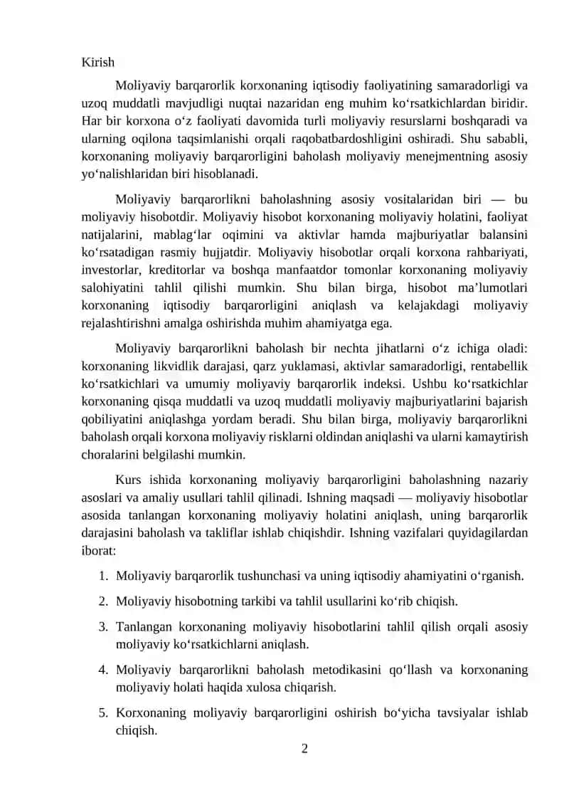 Moliyaviy Hisobot 2
