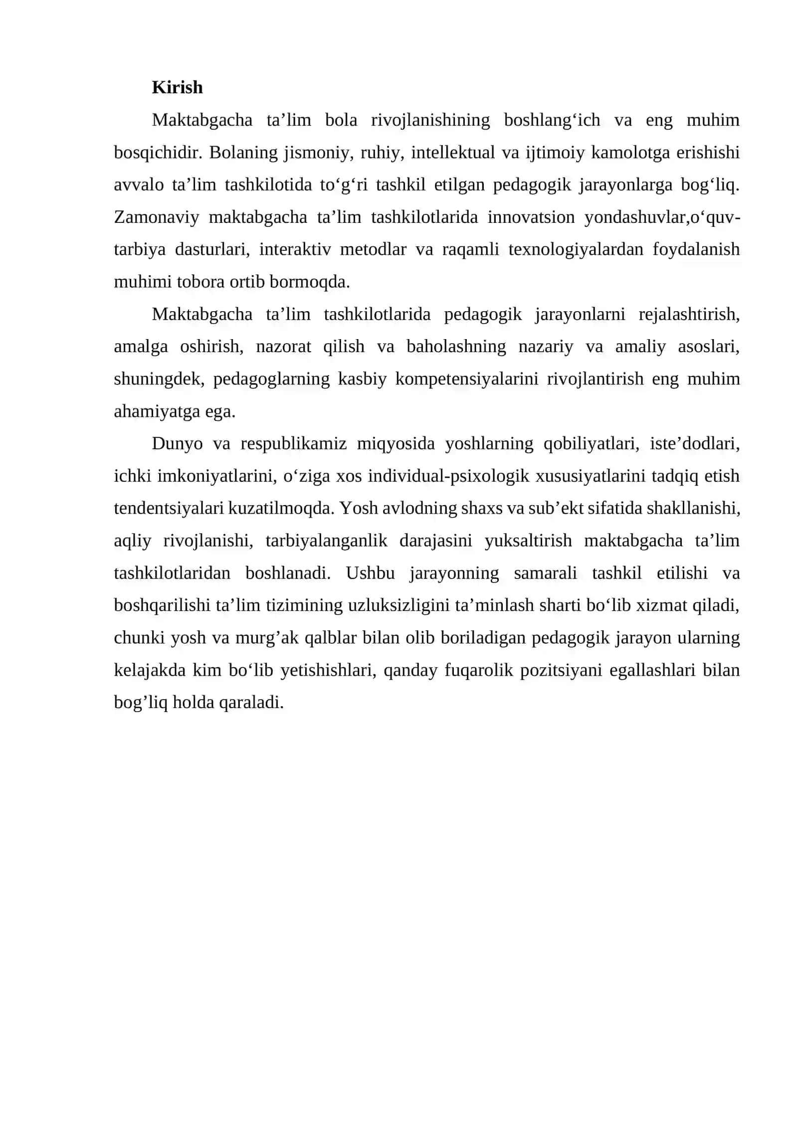 Maktabgacha ta’lim tashkilotida pedagogik jarayonni tashkil etish 2