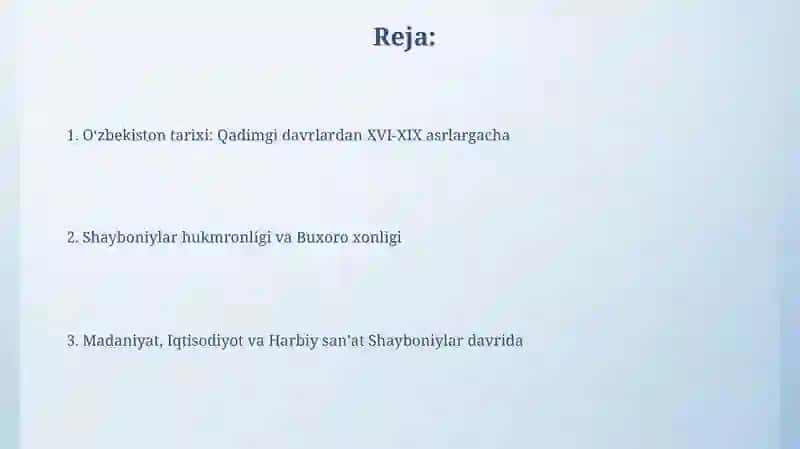 O`zbekiston Tarixi 2