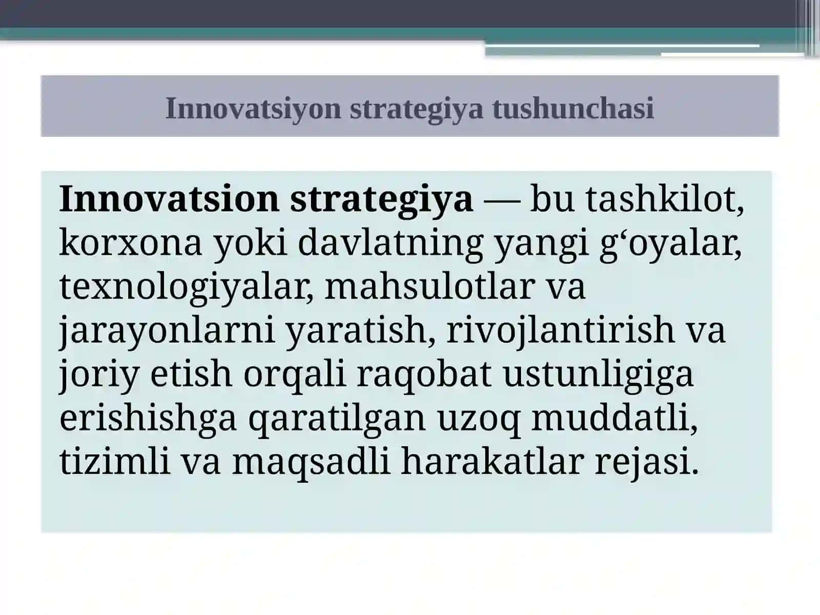 Innovatsiyon strategiyalar 2