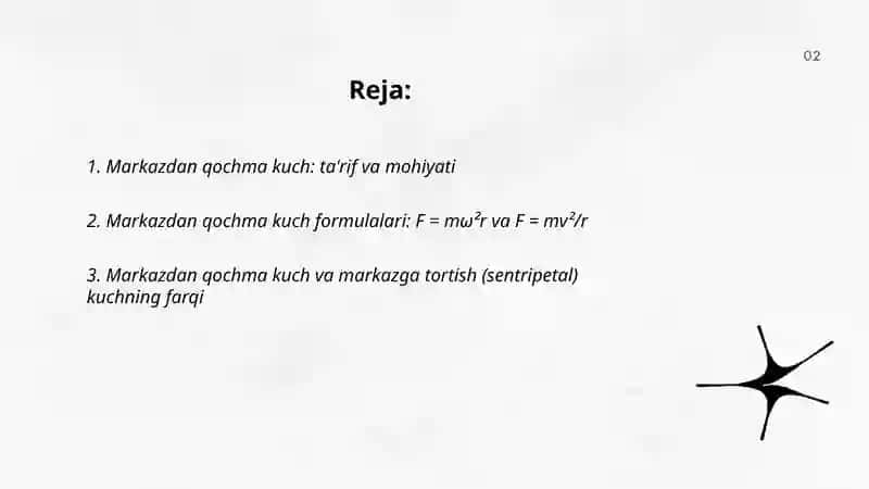 Markazdan qochma kuch 2