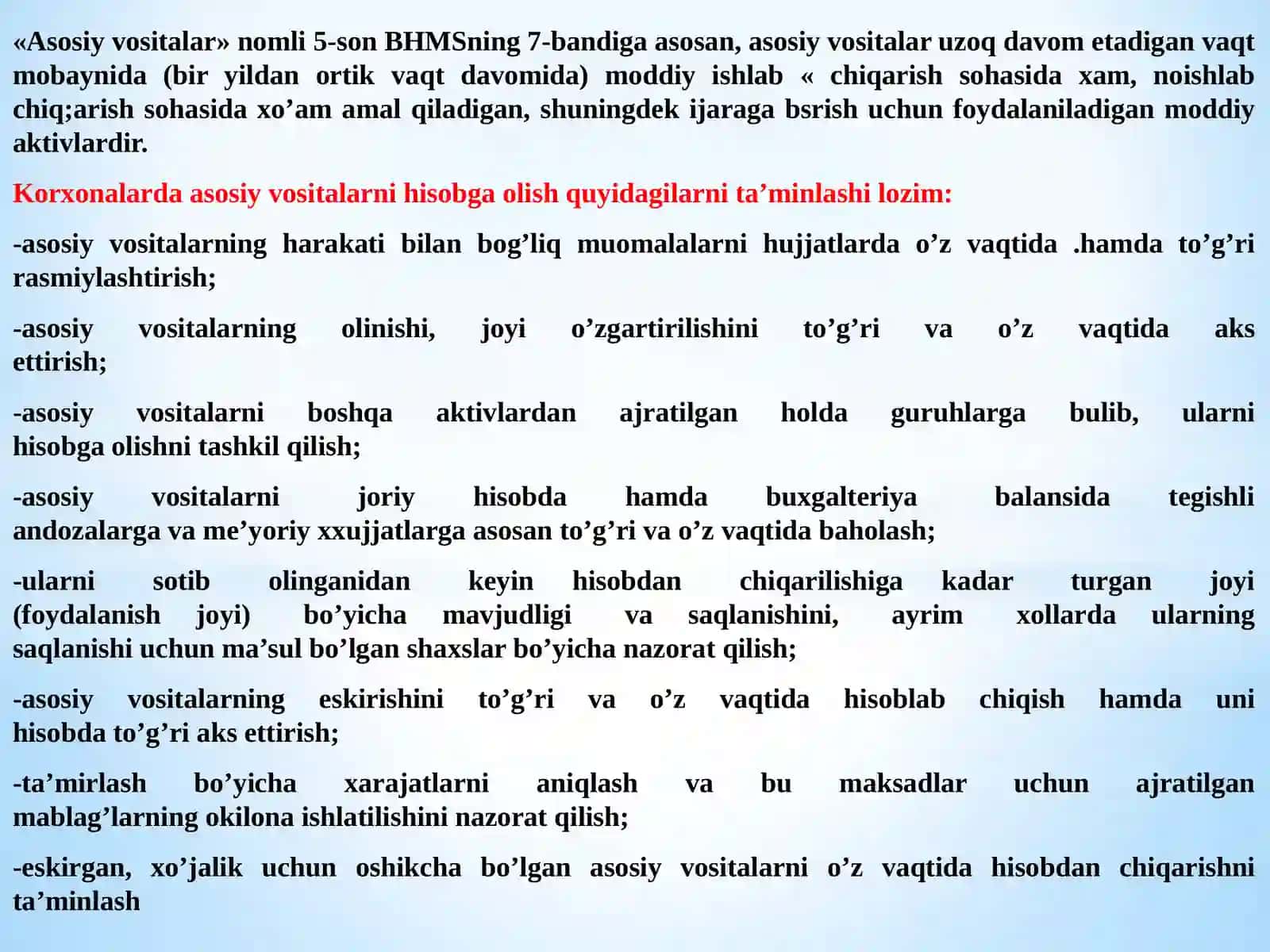 ASOSIY VOSITALAR VA NOMODDIY AKTIVLAR HISOBI 2