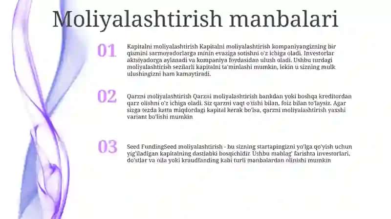 Startaplarni Moliyalashtirish Va Ularning OʻZiga Xosligi 2
