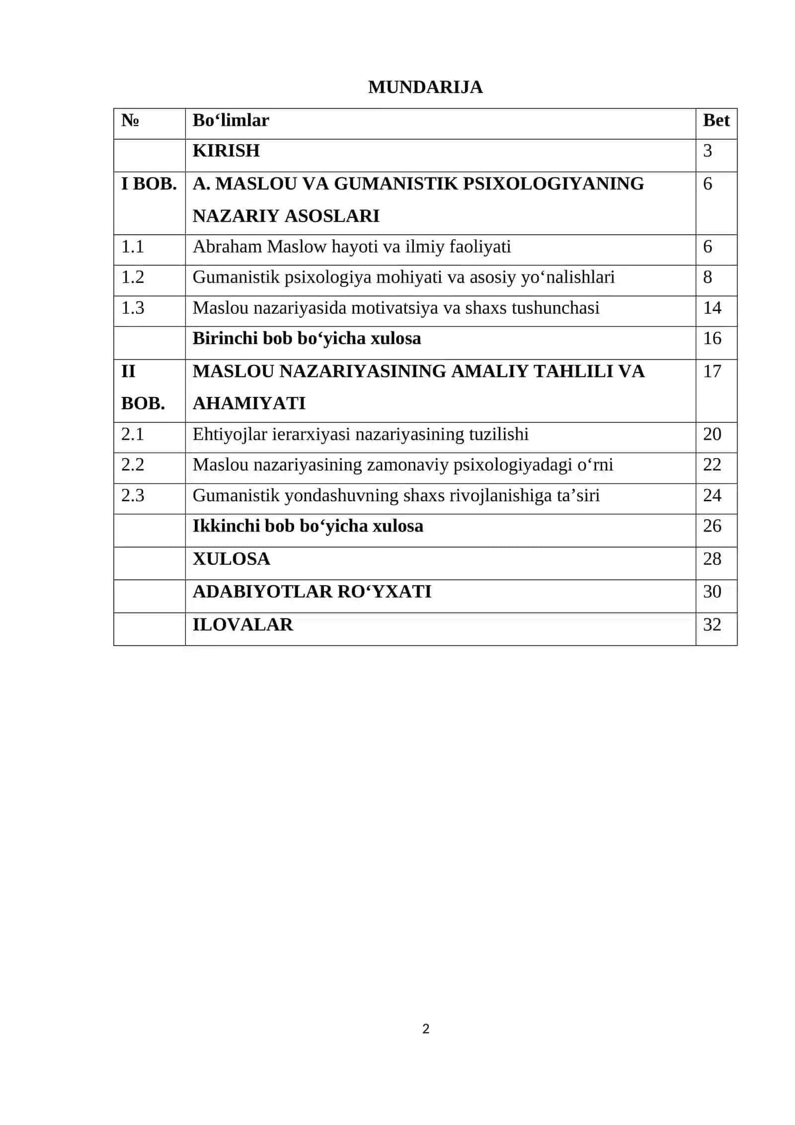 A. MASLOU — GUMANISTIK PSIXOLOGIYA VAKILI 2