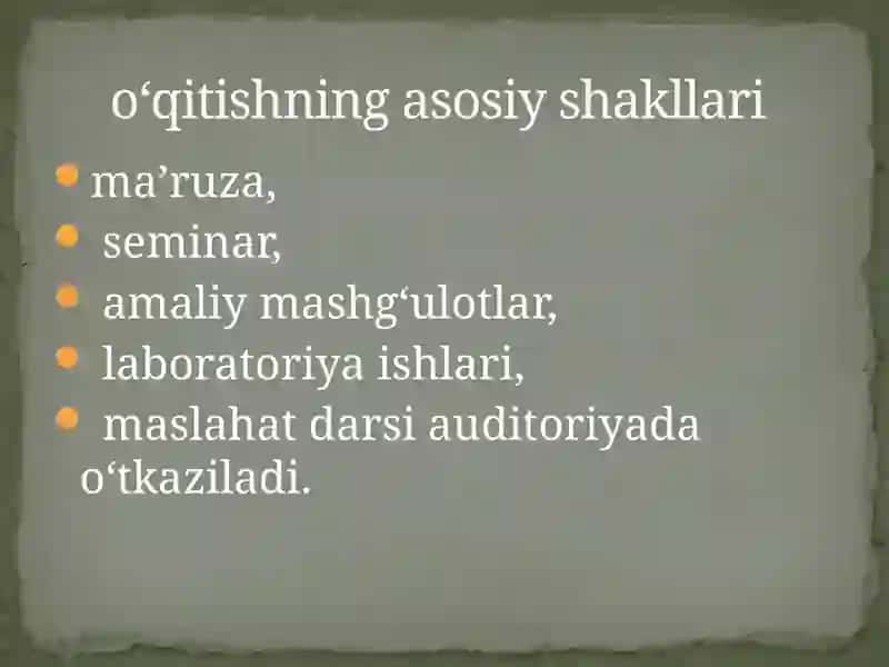 Talabalarning mustaqil ishlarini tashkil etish 2