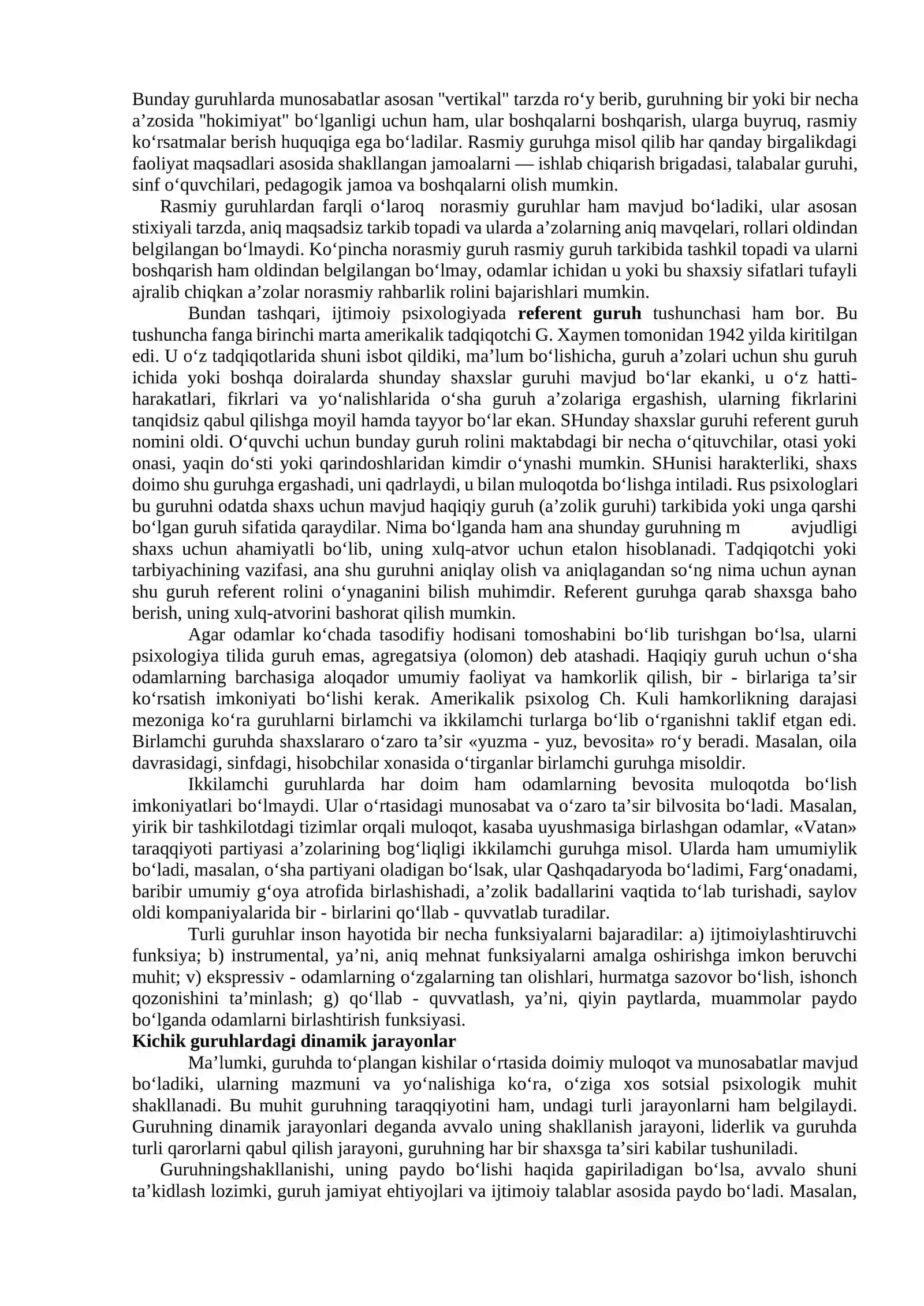 Kichik guruhlar psixologiyasi 2
