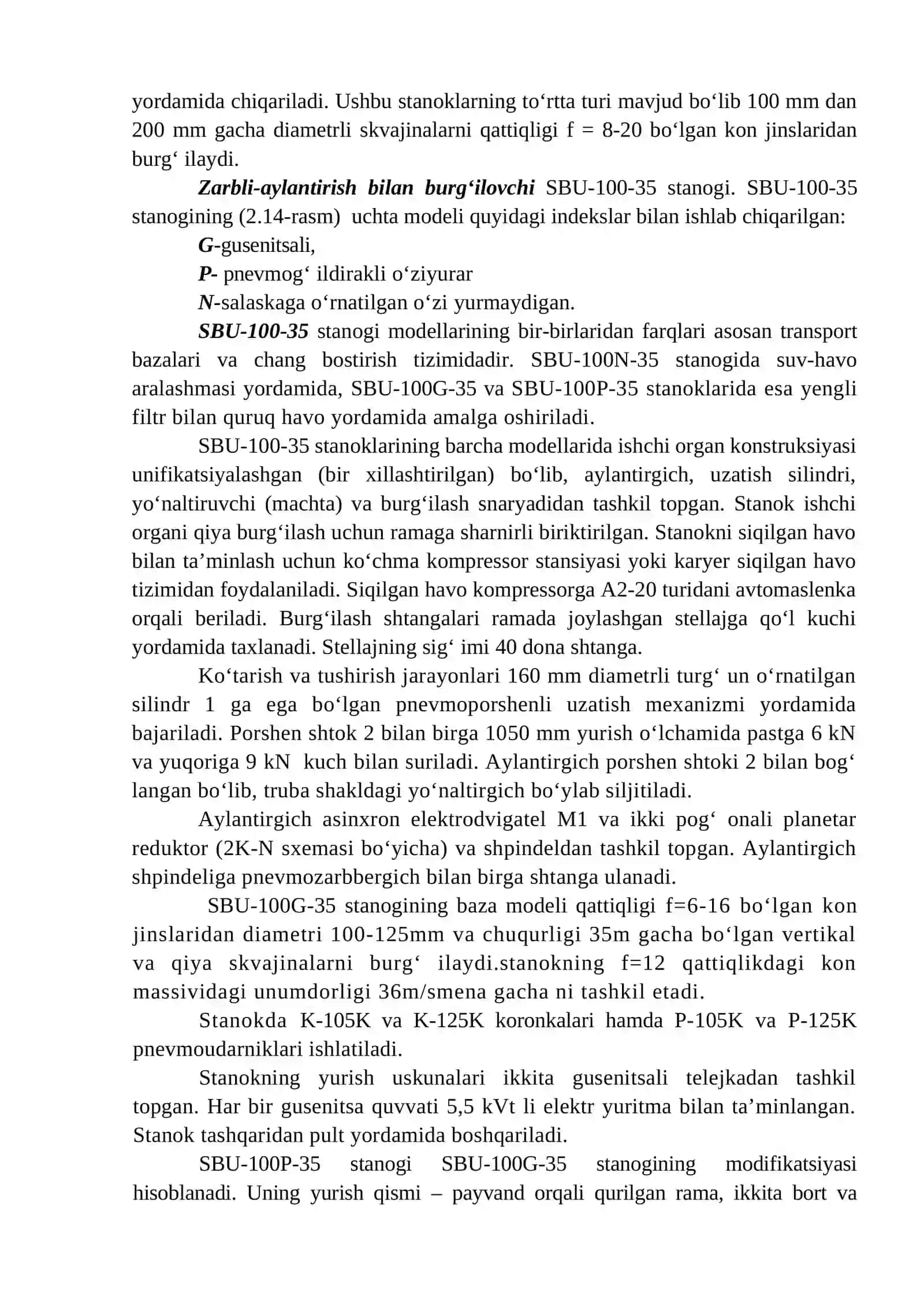 SBSH shartobali aylantirib burg‘ilovchi stanoklar 2