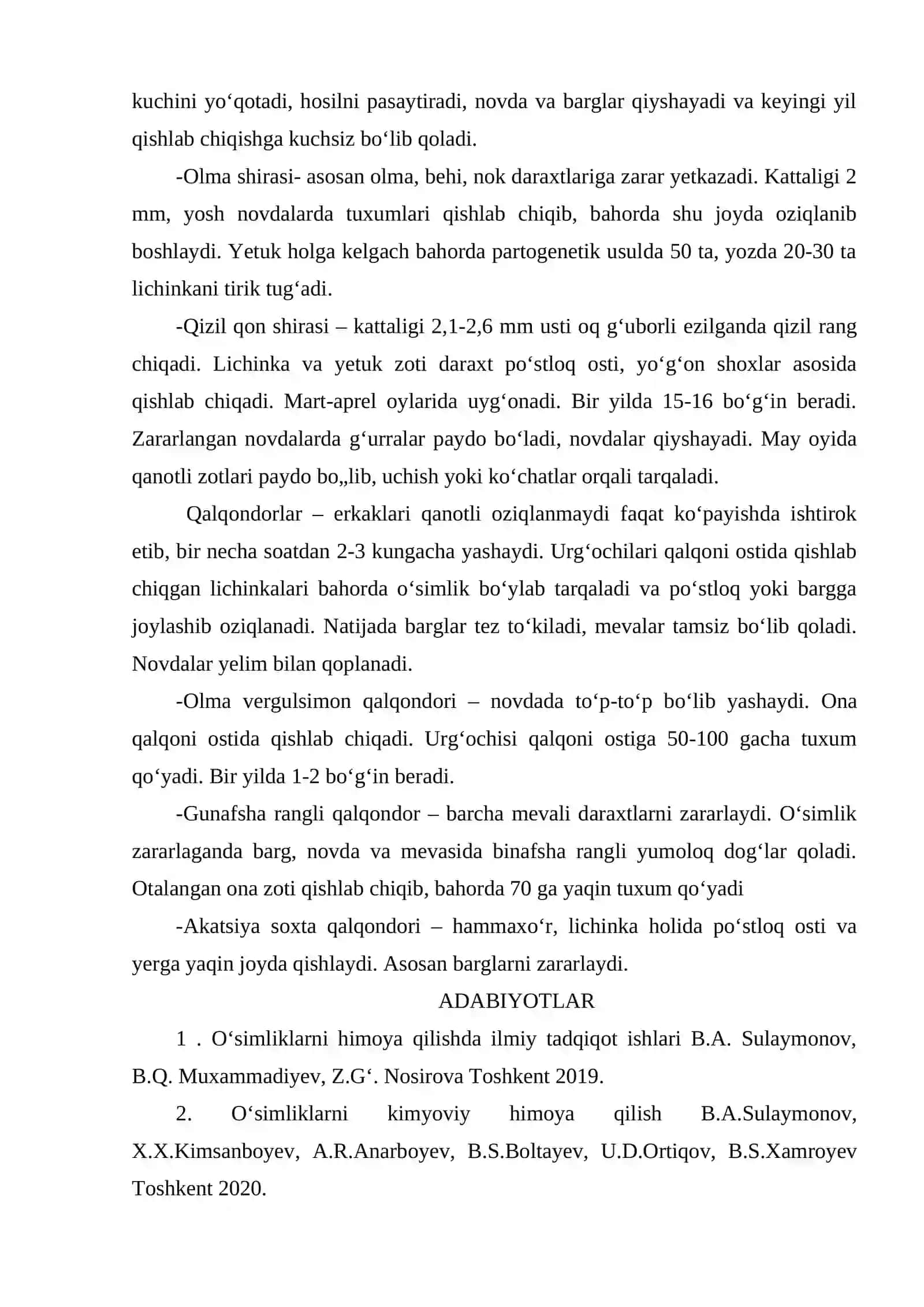 MEVALI DARAXTLARGA ZARAR YETKAZUVCHI HASHORATLAR 2
