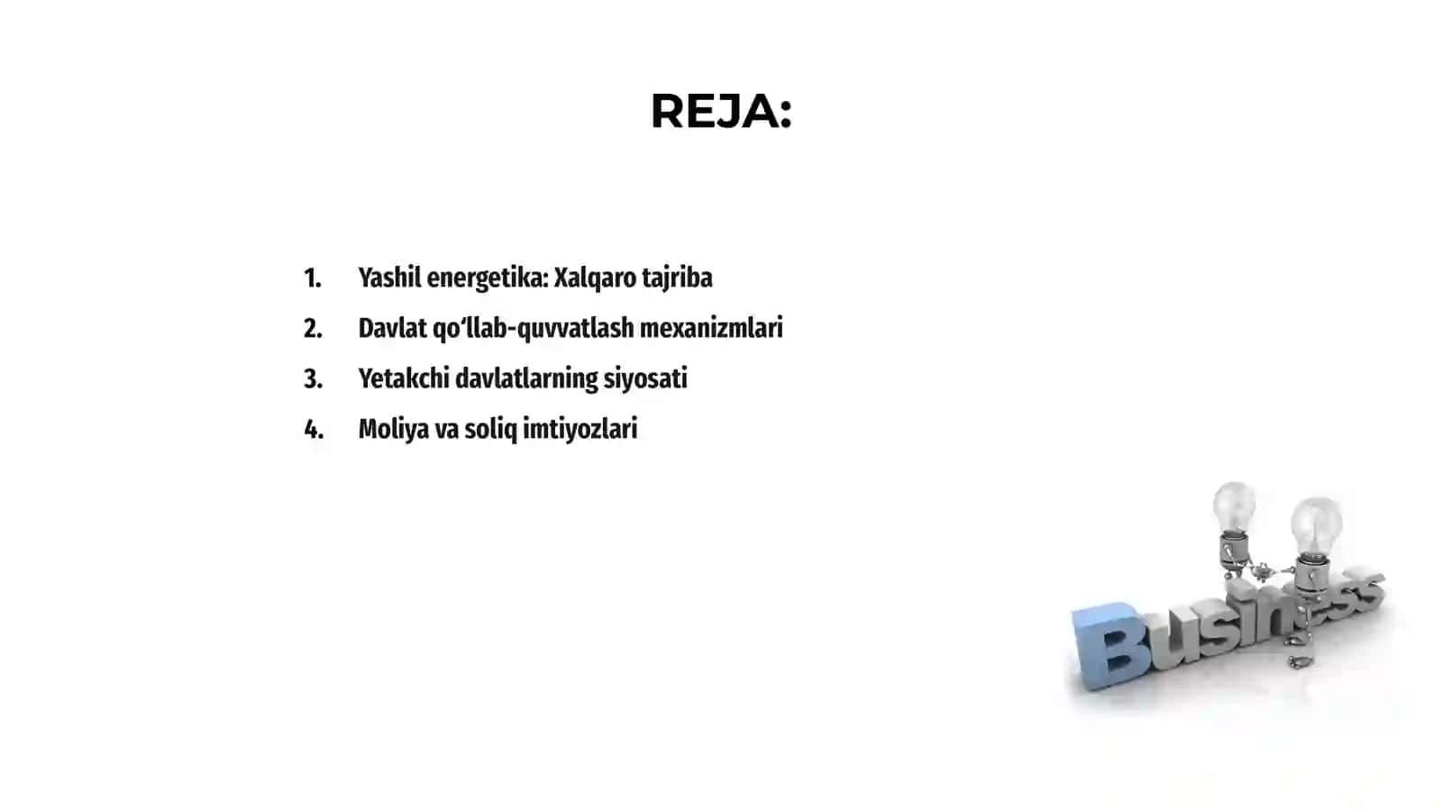 Yashil energetika: Xalqaro tajriba 2