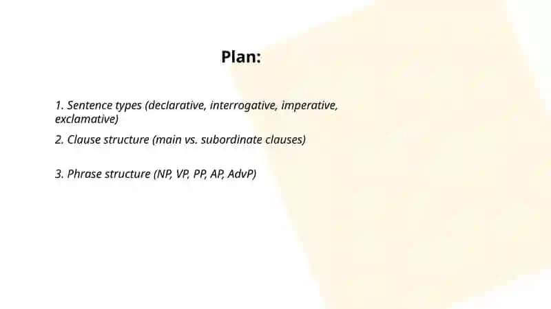Syntactic structure of the sentence 2