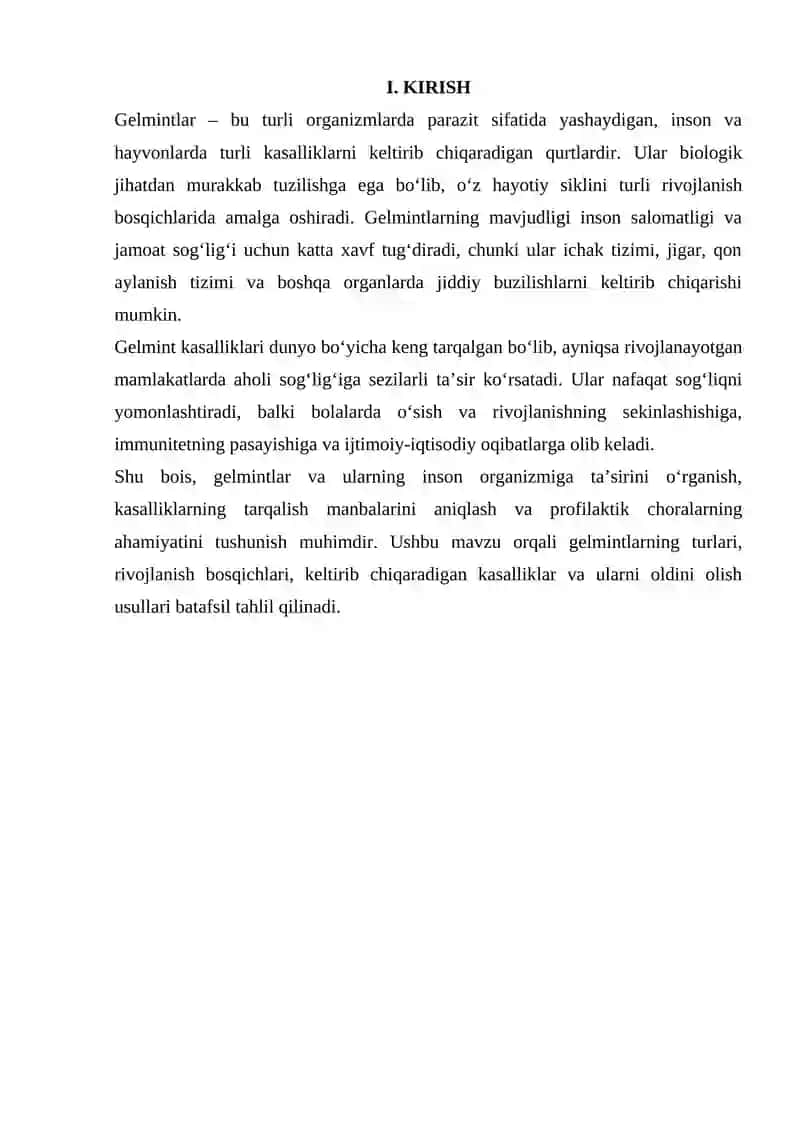 Gelmintlar to'g'risida umumiy tushuncha 2