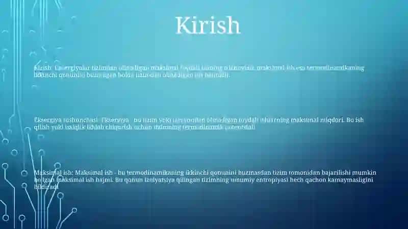 Eksergiya Tushunchasi 2