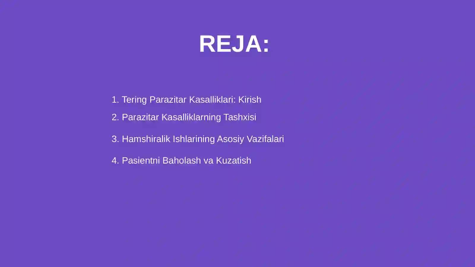 Terining parazitar kasalliklarda hamshiralik ishi 2