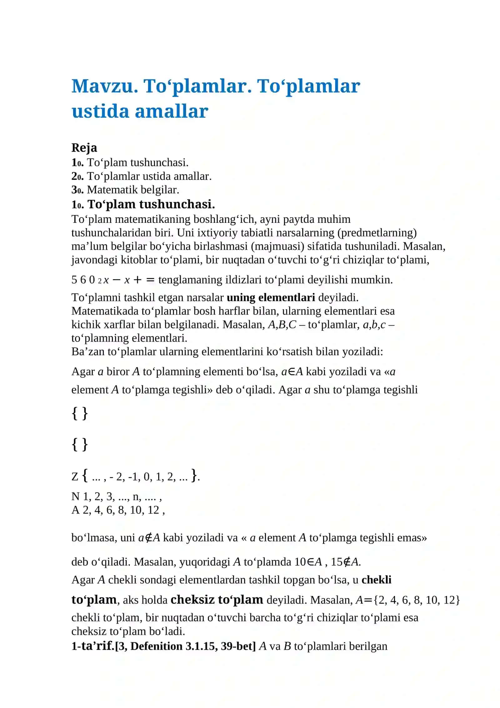 Chiziqli algebra va analitik geometriya 2