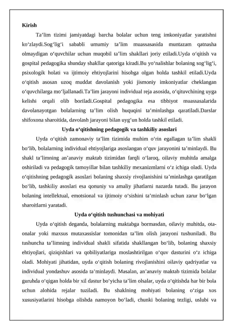 Uyda o‘qitish va gospital pedagogika o‘rtasidagi farqlar 2