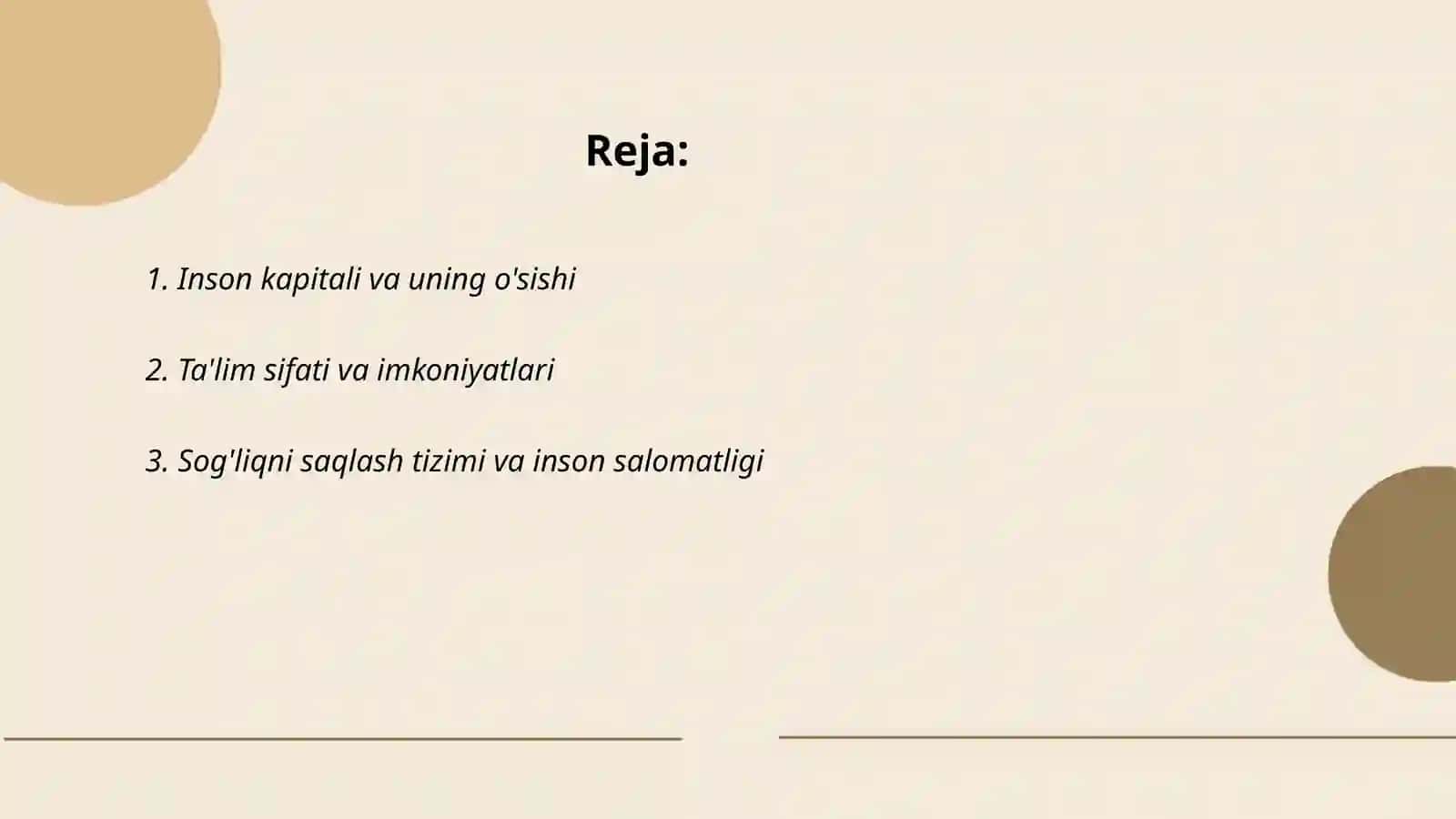 Yangi oʻzbekistonning,,Inson kamolot indeksi" 2