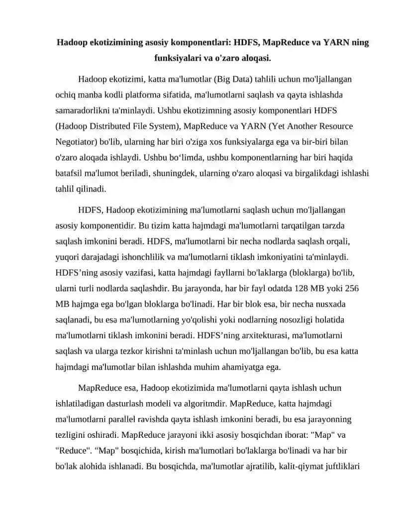 Hadoop Ekotizimi 2