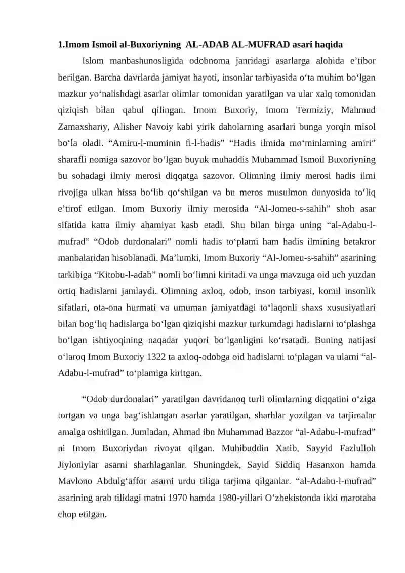 AL-ADAB AL-MUFRAD 2