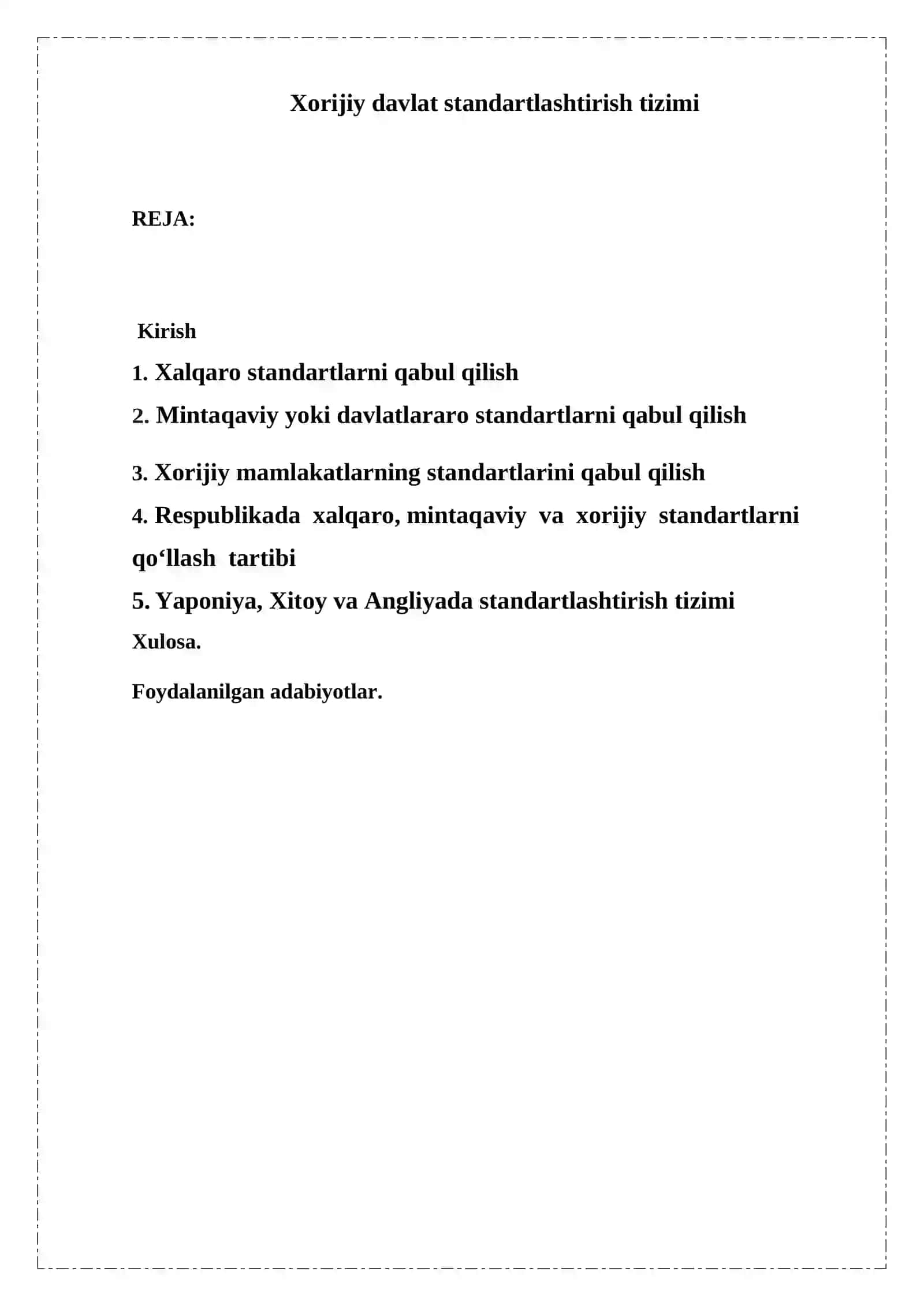 Xorijiy davlat standartlashtirish tizimi 2