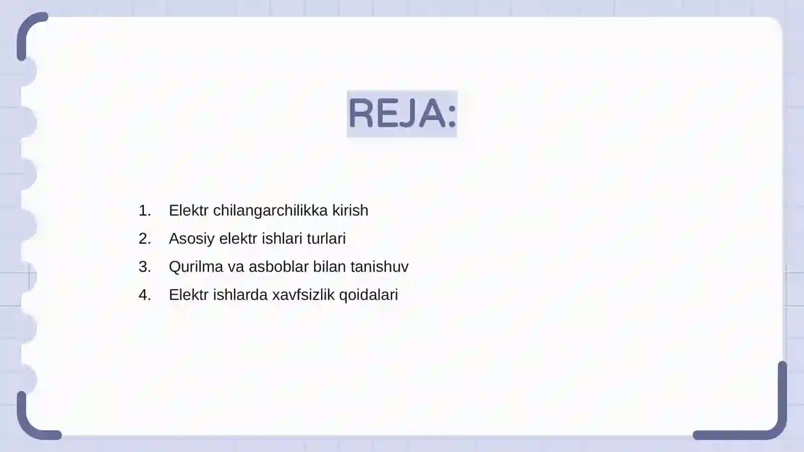 Elektr chilangarchilik ishlari 2