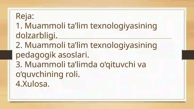 Muammoli ta'lim texnologiyasi 2
