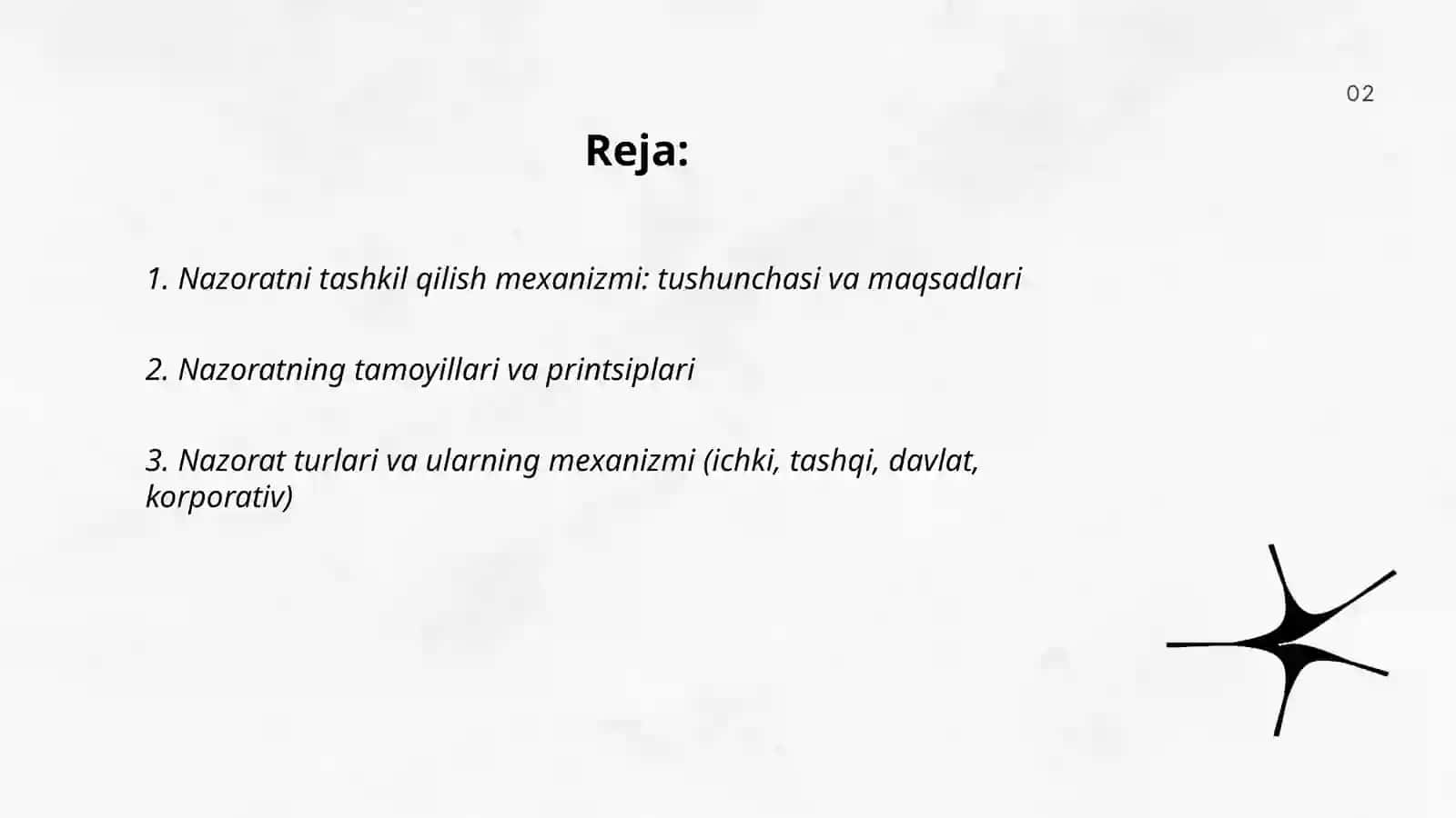 Nazoratni tashkil qilish mexanizmi 2