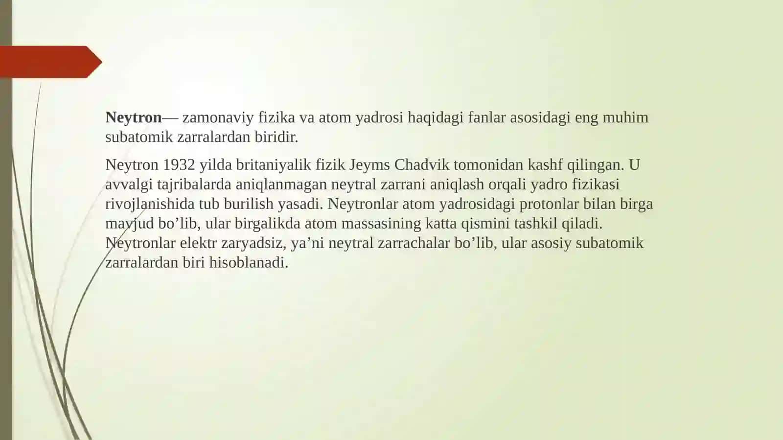 Neytronning muhitdan o‘tishi | Fizika prezentatsiya PPT 2