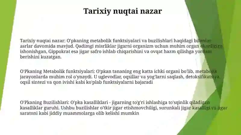 O'Pkaning Metabolik Funksiyalari Va Ularning Buzilishlari 2