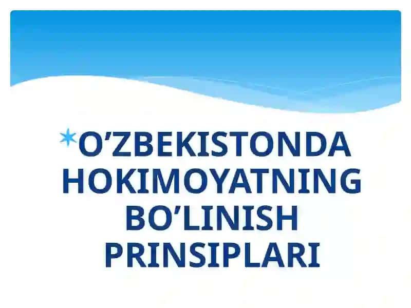 O'zbekistonning Eng Yangi Tarixi Fanidan 2