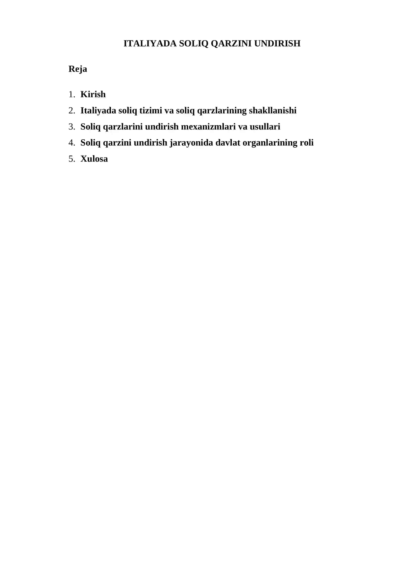 ITALIYADA SOLIQ QARZINI UNDIRISH REFERAT 2