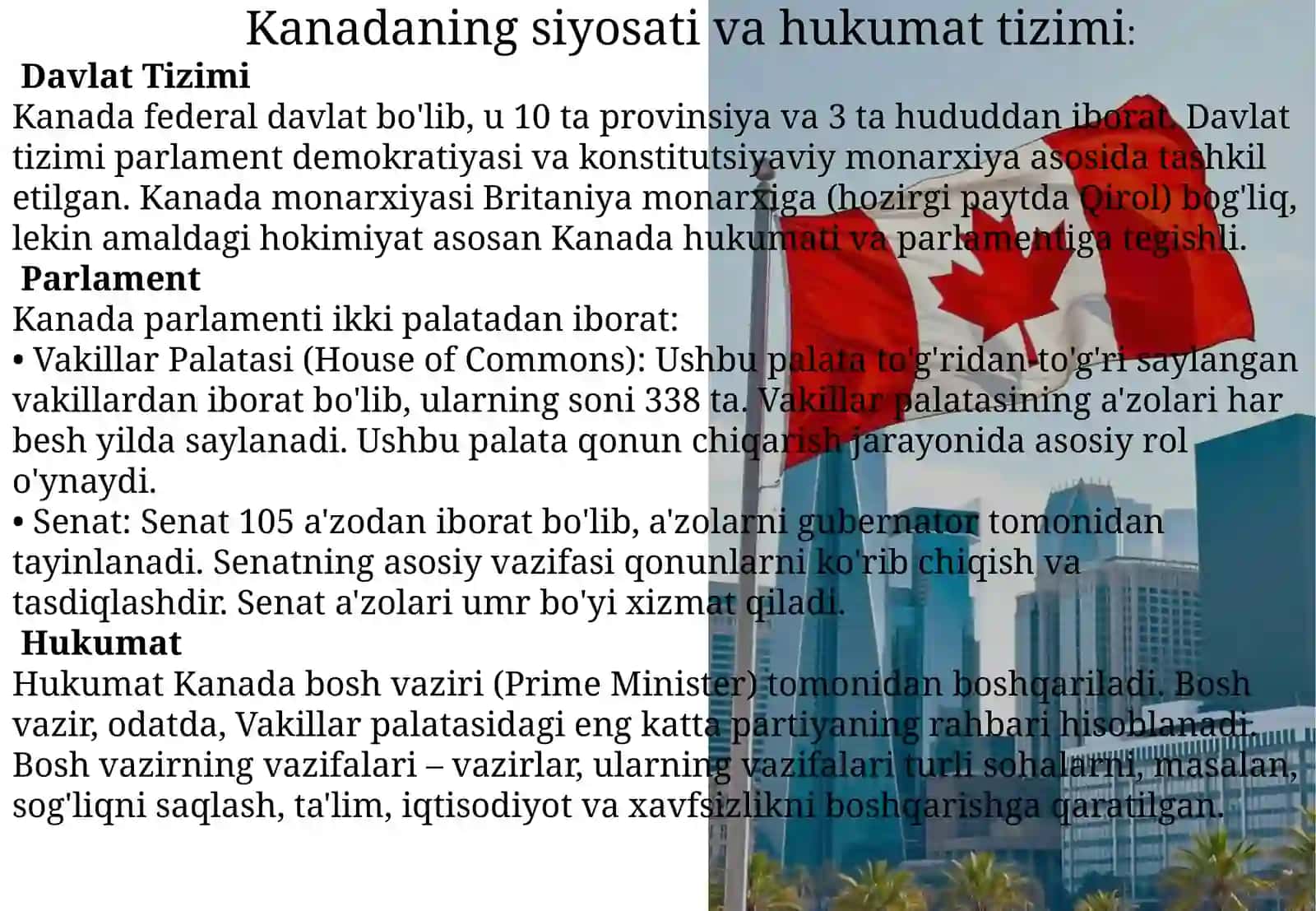 Kanada davalatining ijtimoiy siyosati 2